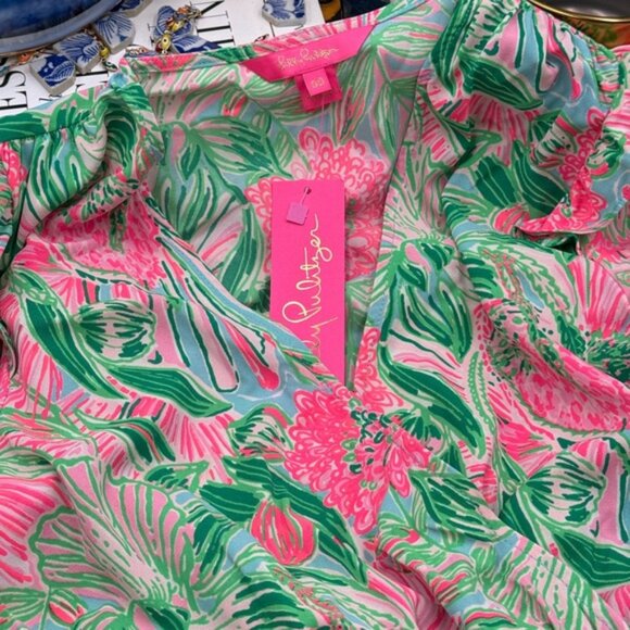 🆕 LILLY PULITZER 🧿 NWT Taviana Stretch Dress, Coming in Hot Blue Horizon, Sz00 - Picture 13 of 15